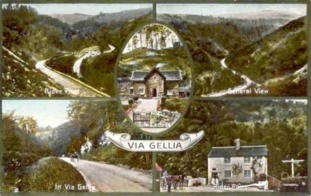 Postcard: Via Gellia, nr. Matlock Bath, Derbyshire. c.1906.